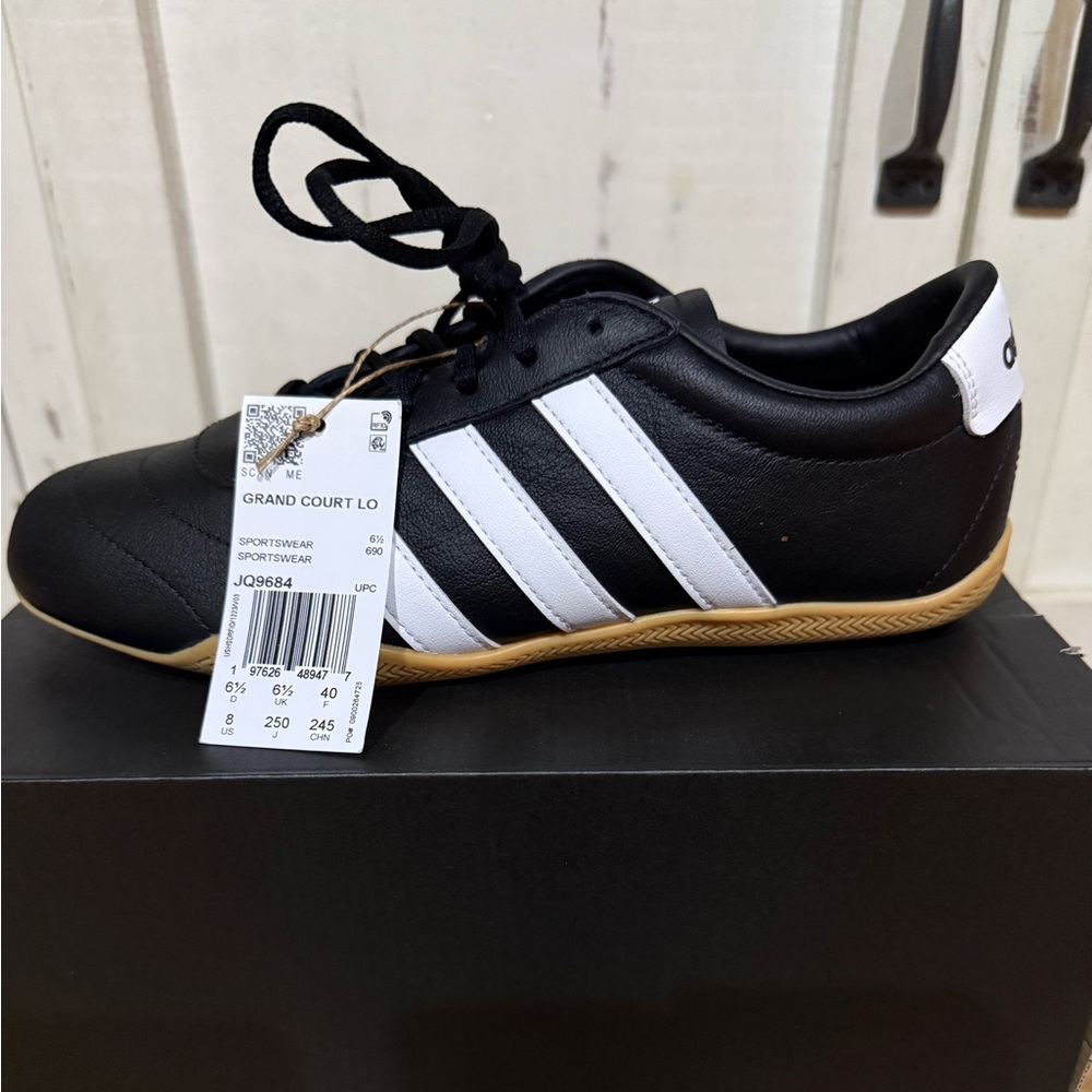 Adidas Grand Court LO Black and White Sneakers